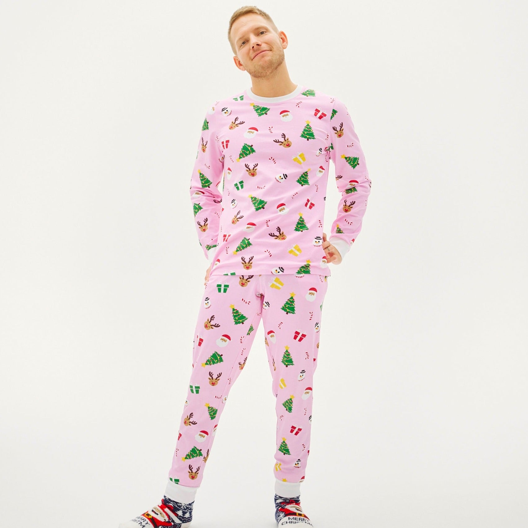 The Pinkish Christmas Pyjamas β Men